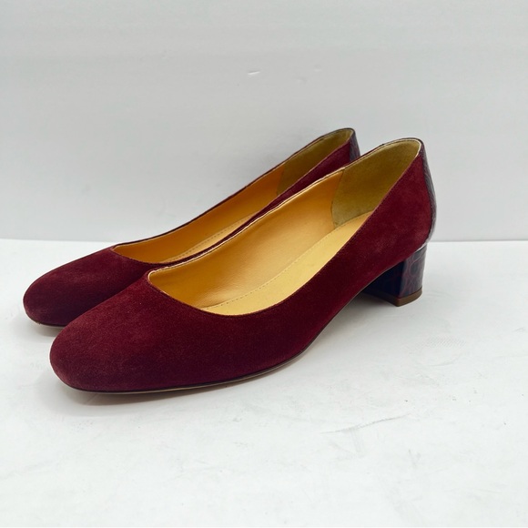 J. Crew Women’s Size 8.5 Merlot Evelyn Croc Embossed Heel Date Work Classic Xmas - Picture 16 of 16